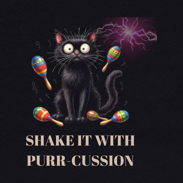 Funny Cat Playing Maracas by Positive Designer